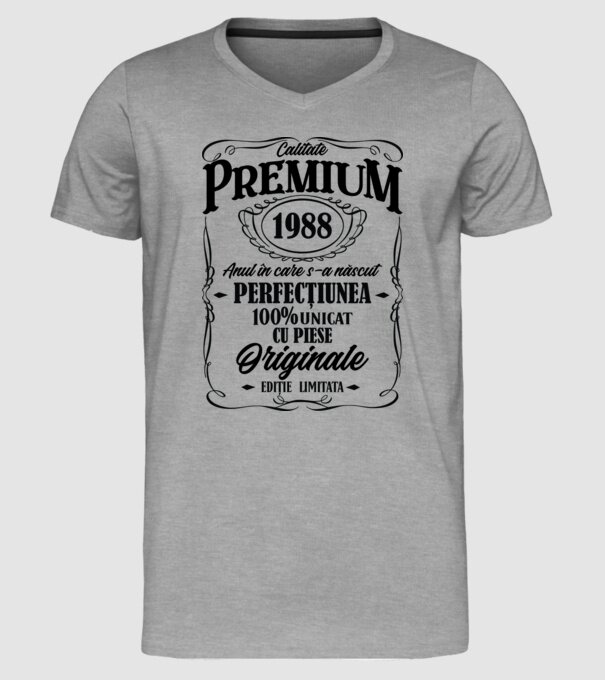 calitate premium -1988 - anul în care s-a născut - perfecțiunea - 100% unicat, cu piese originale, ediție limitată model gri pe tricou