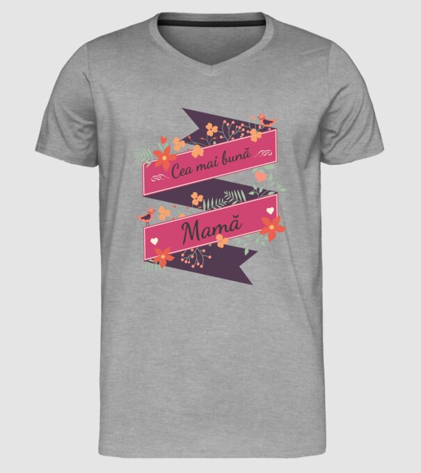cea mai bună mamă model gri pe tricou