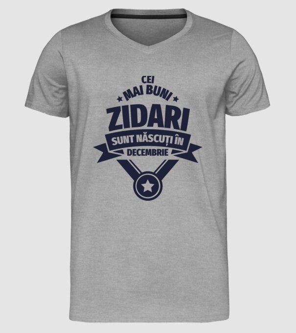 Cei mai buni zidari sunt născuți în Decembrie model gri pe tricou
