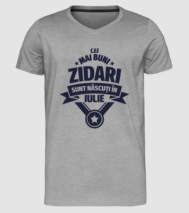 Cei mai buni zidari sunt născuți în Iulie model gri pe tricou