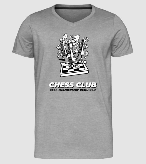 chess club model gri pe tricou