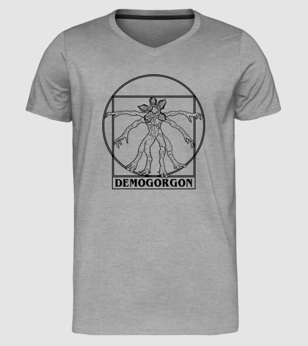 demogorgon da vinci model gri pe tricou