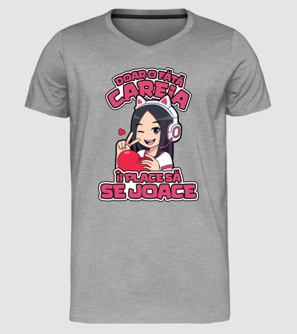 doar o fată căreia îi place să se joace model gri pe tricou