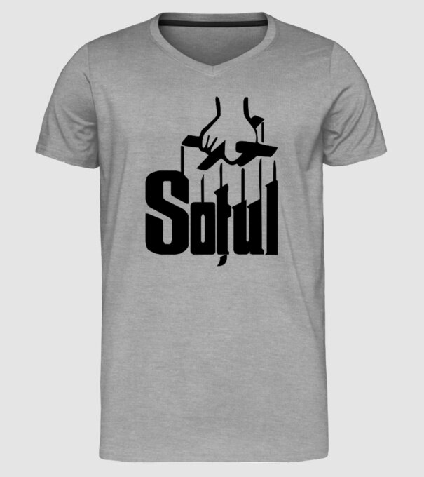 Soțul model gri pe tricou