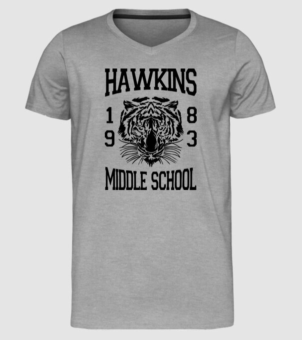 hawkins middle school 83 model gri pe tricou