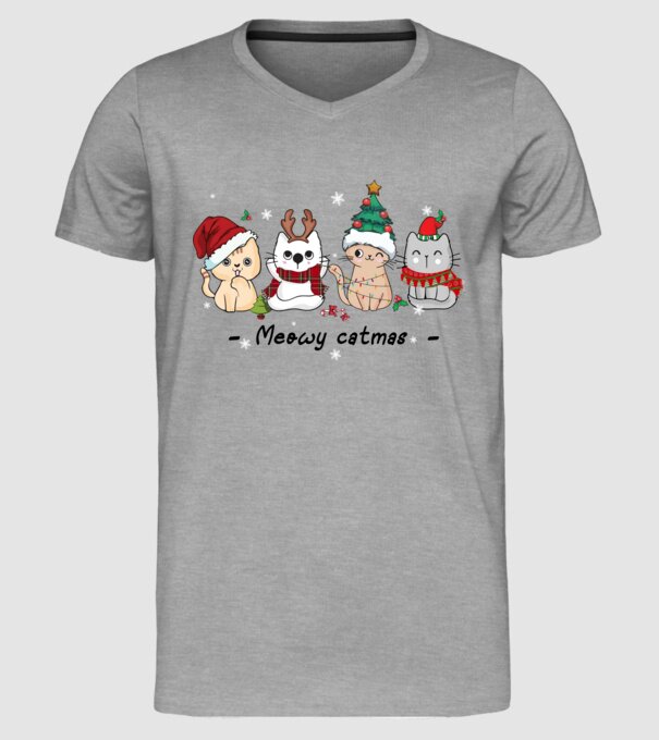 Meowy catmas 2 model gri pe tricou