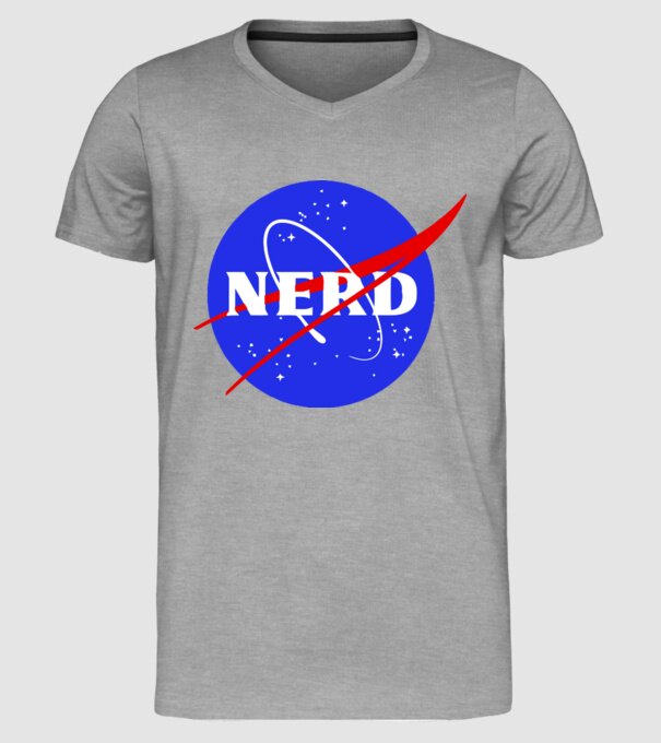 Nerd NASA model gri pe tricou