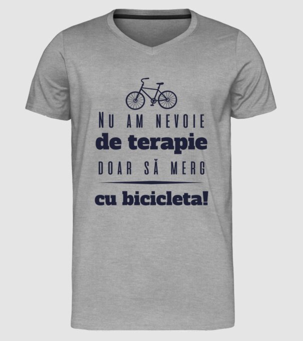 nu am nevoie de terapie, doar să merg cu bicicleta model gri pe tricou