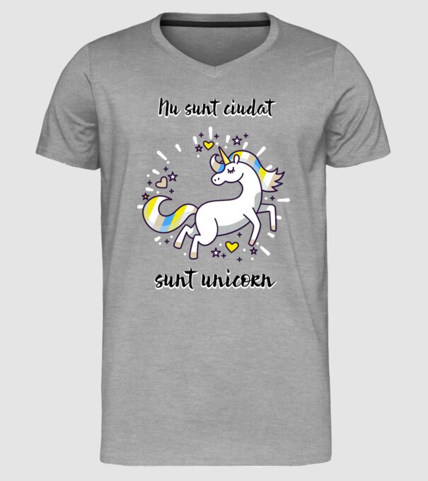 Nu sunt ciudat - sunt unicorn model gri pe tricou