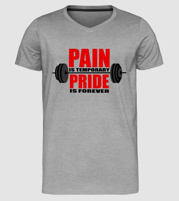 Pain is temporary model gri pe tricou