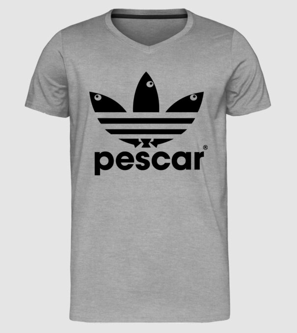 Pescar original model gri pe tricou