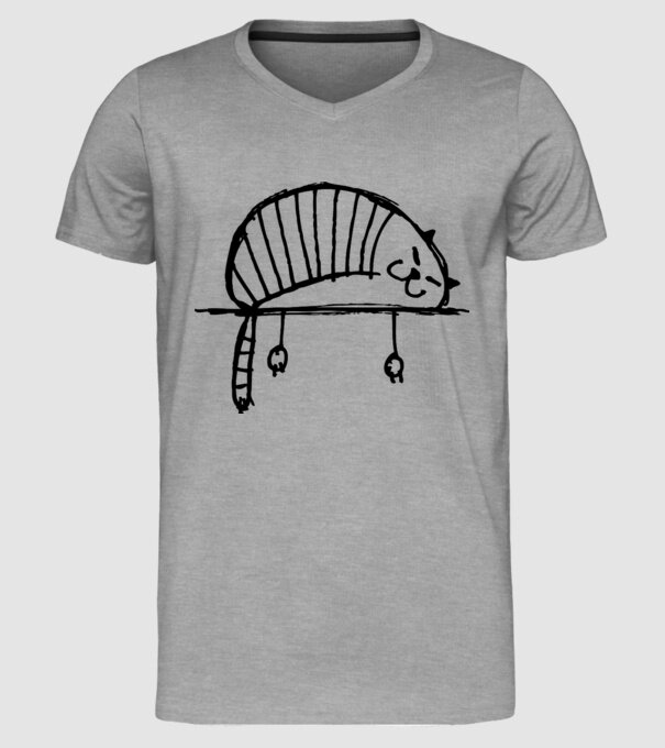 pisică model gri pe tricou