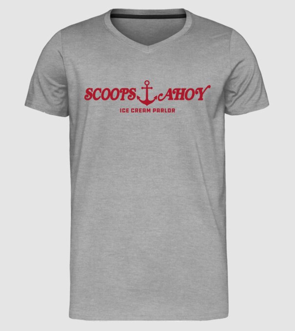 scoops and ahoy stranger things model gri pe tricou