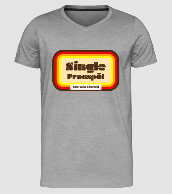 single proaspăt - adu-mi o băutură model gri pe tricou