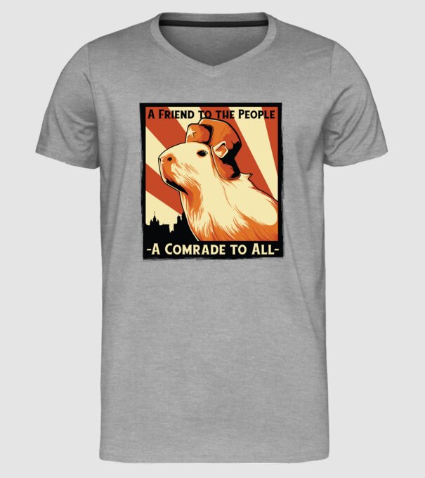 Soviet Capybara model gri pe tricou