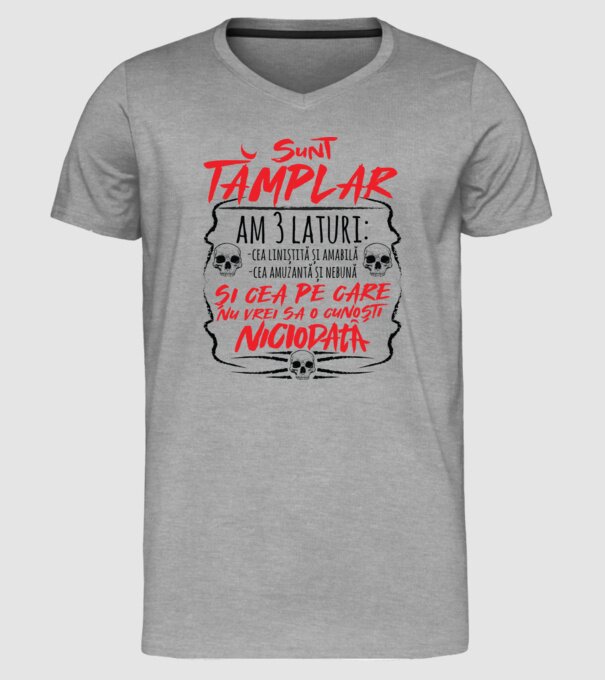 sunt tâmplar am 3 laturi model gri pe tricou