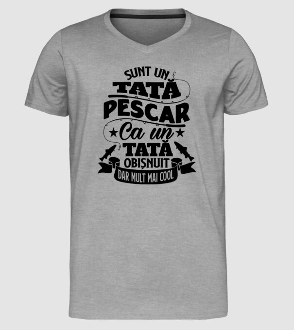 Sunt un Tata pescar model gri pe tricou
