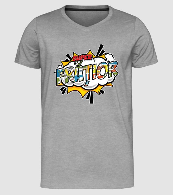 Super Frățior model gri pe tricou