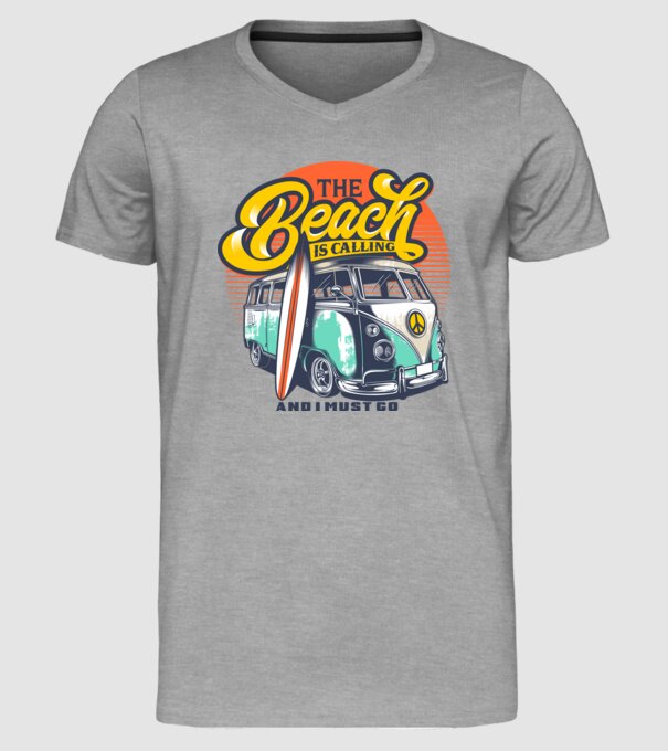 The Beach is Calling model gri pe tricou