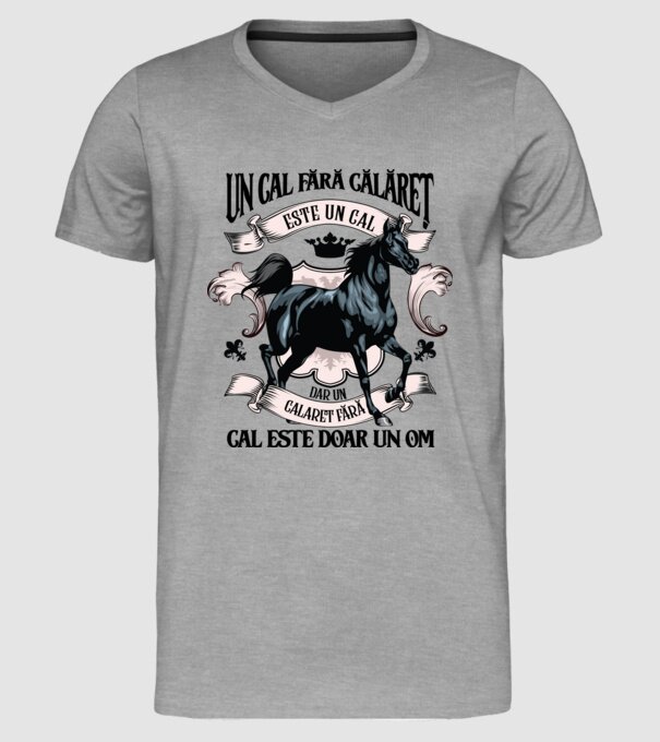 un cal fără călăreț este un cal - dar un călăreț fără cal este doar un om model gri pe tricou