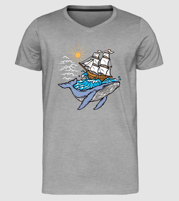 Vapoare model gri pe tricou