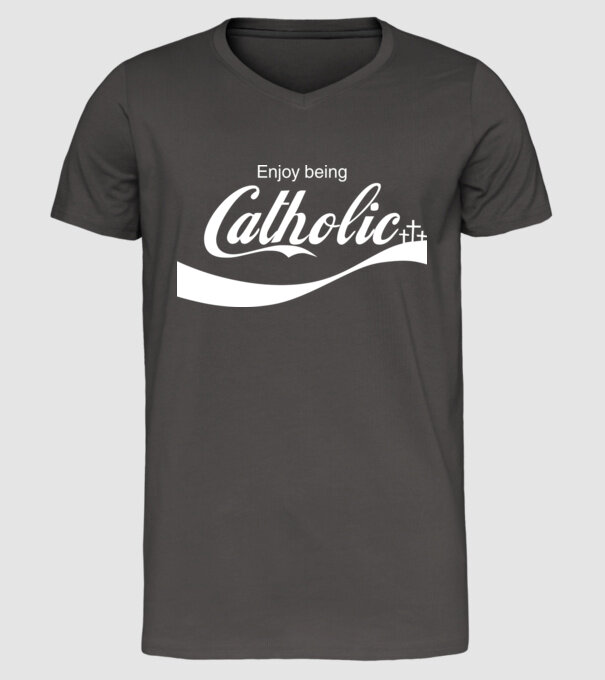 ChatoliCoke model gri închis pe tricou
