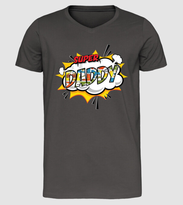 Comic Daddy model gri închis pe tricou