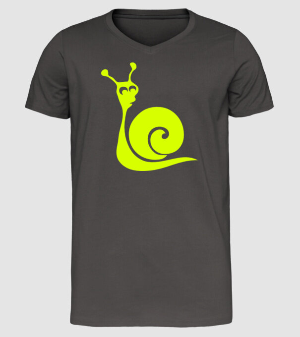 Snail model gri închis pe tricou