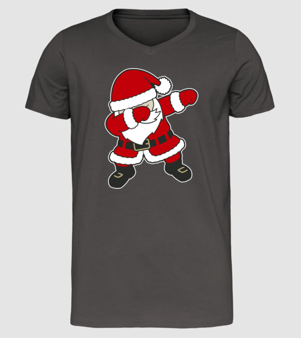 Dabbing Santa model gri închis pe tricou
