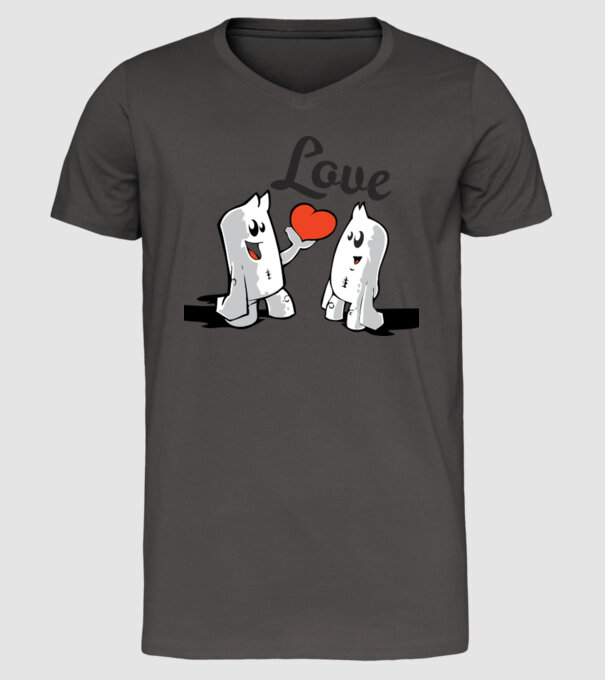 dragoste interesantă model gri închis pe tricou