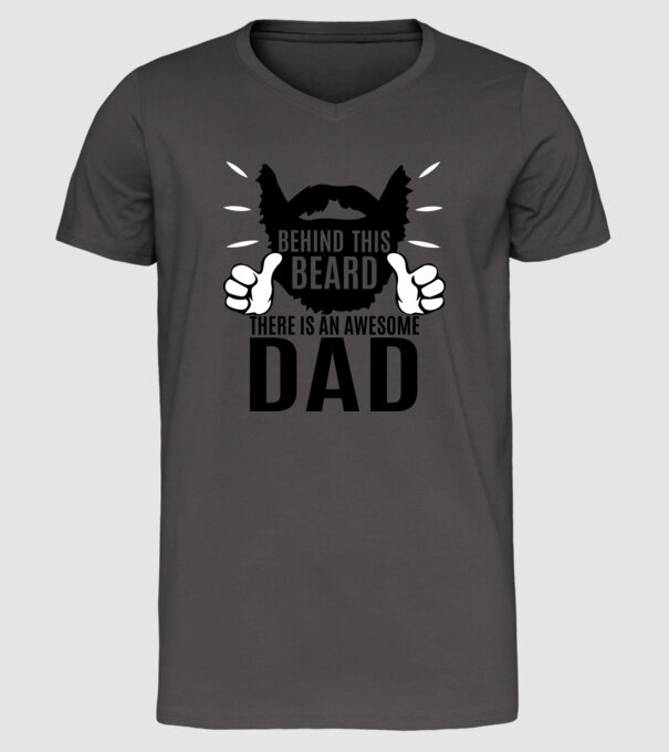 În spatele acestei bărbi se află un tată cool (engleză) model gri închis pe tricou
