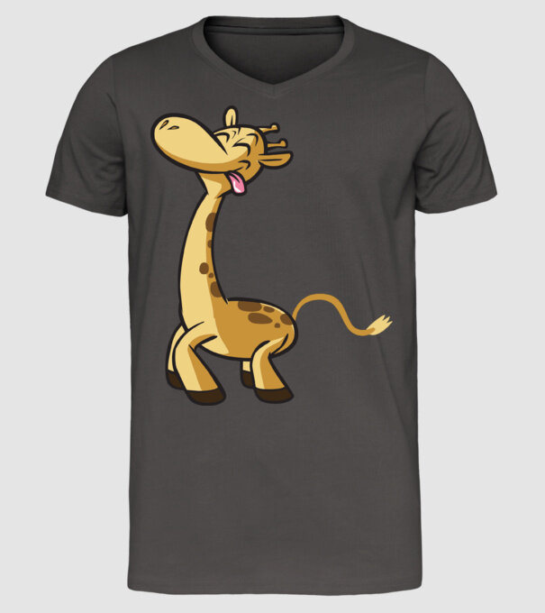 Giraffe model gri închis pe tricou