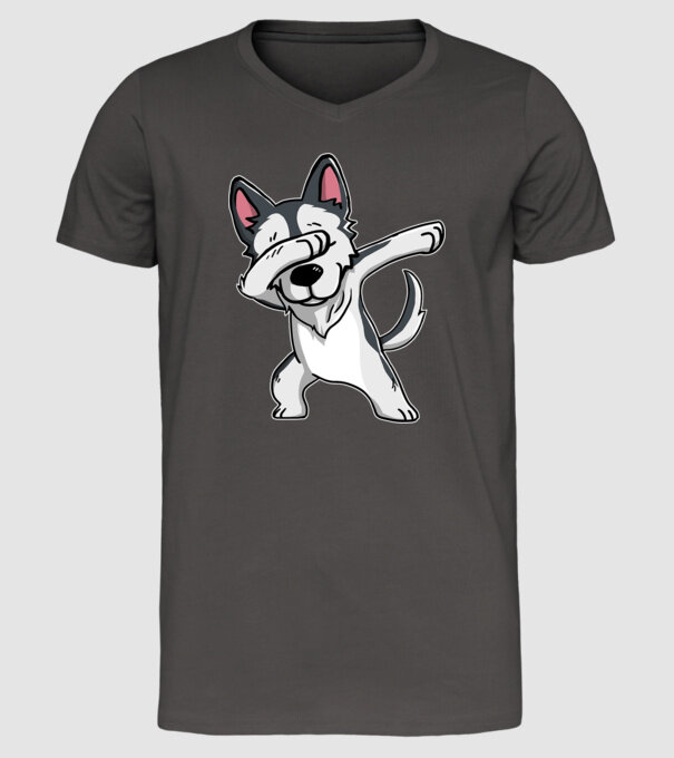 Husky DAB model gri închis pe tricou