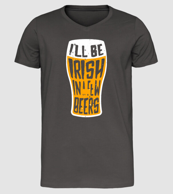 Irish in a few beer model gri închis pe tricou