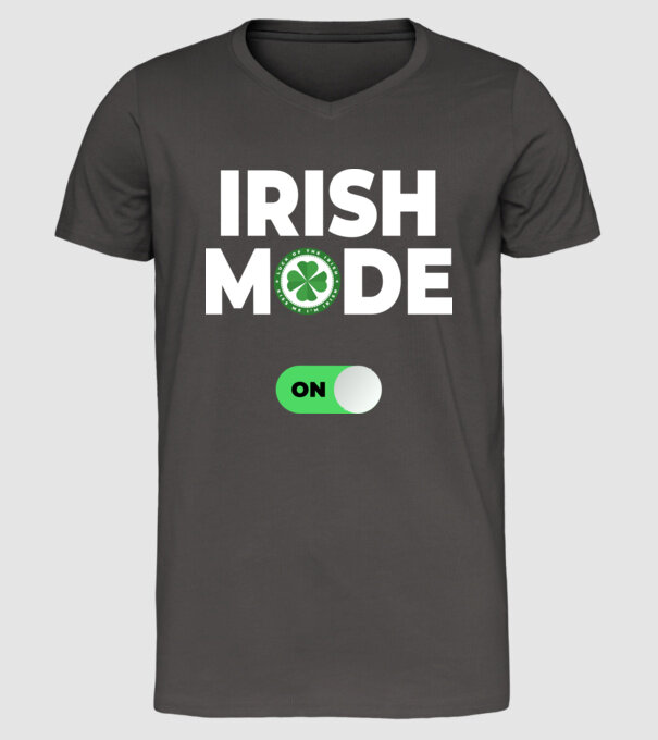 Irish mode on! model gri închis pe tricou