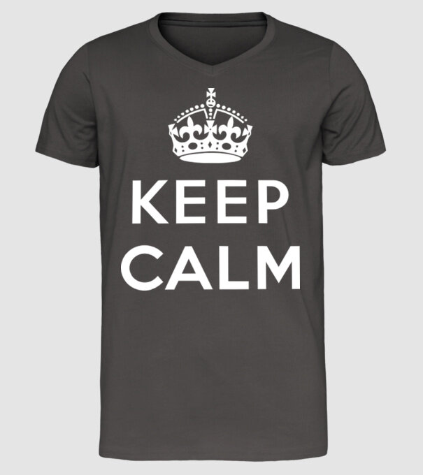 keep calm blank model gri închis pe tricou
