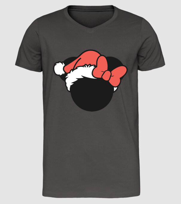 Crăciun Minnie model gri închis pe tricou