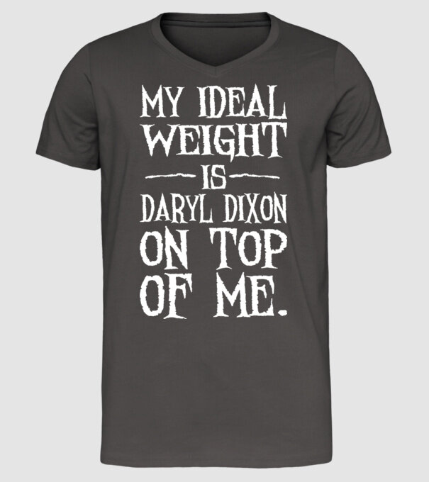 My ideal wight is dixon on me model gri închis pe tricou
