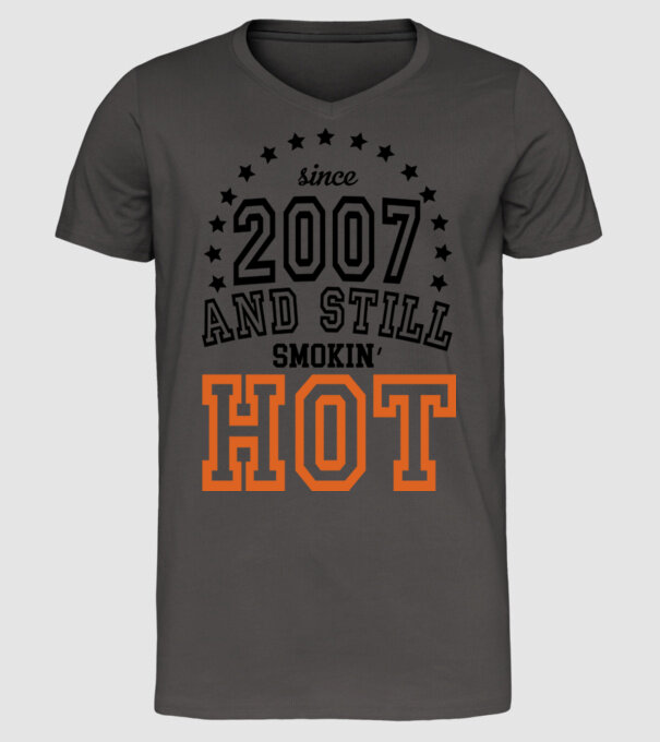 'Since and still smokin'' hot - 2007' model gri închis pe tricou
