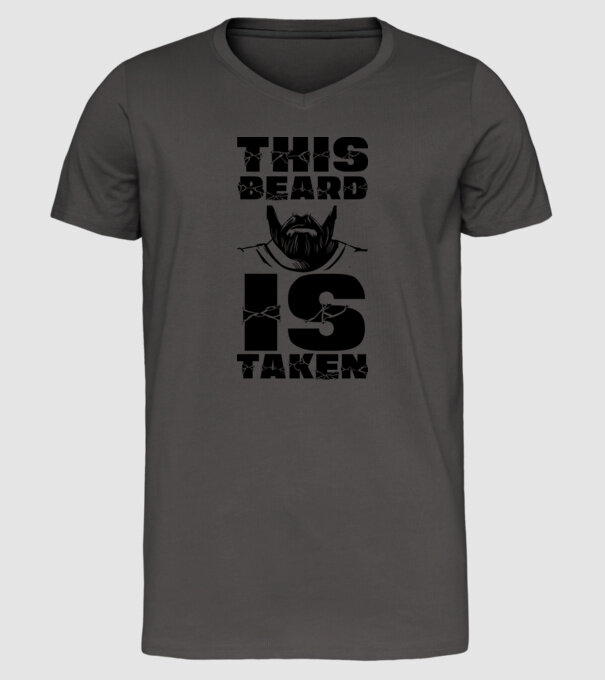 This beard is taken model gri închis pe tricou