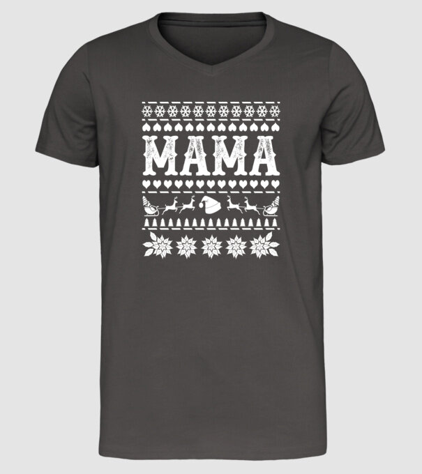 Mama Crăciun model gri închis pe tricou