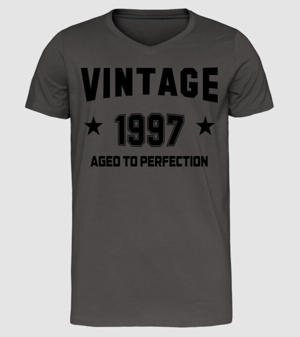 Vintage - 1997 model gri închis pe tricou