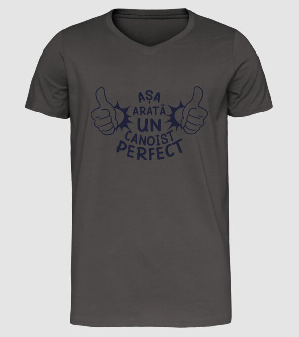 Așa arată un CANOIST perfect model gri închis pe tricou