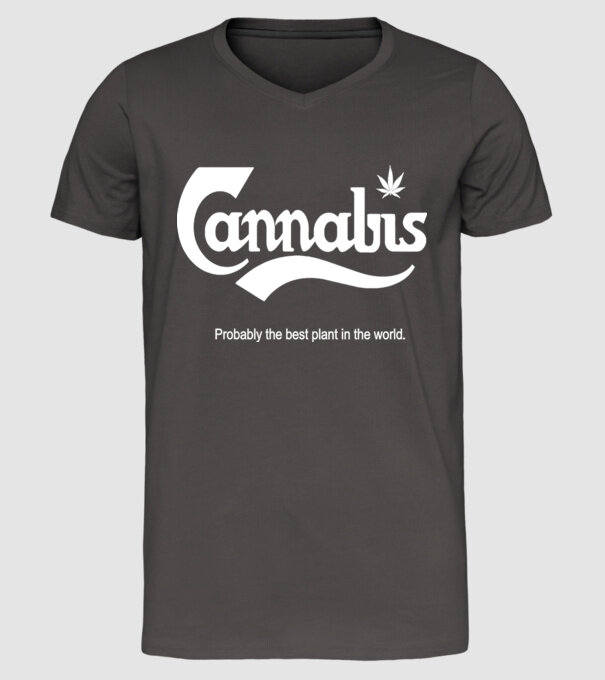 Cannabis model gri închis pe tricou