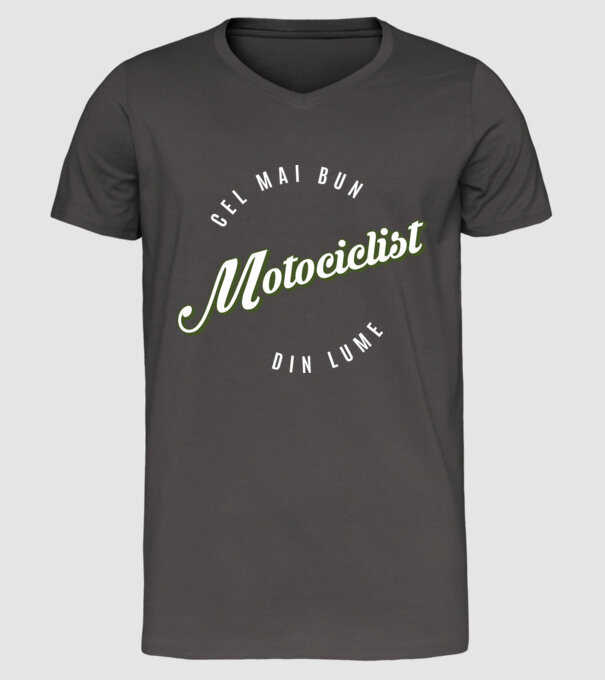 Cel mai bun Motociclist din lume model gri închis pe tricou