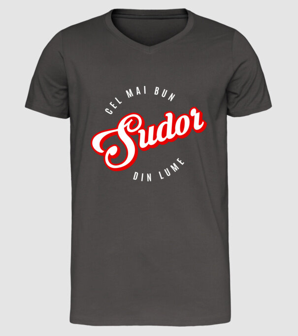 Cel mai bun SUDOR din lume model gri închis pe tricou
