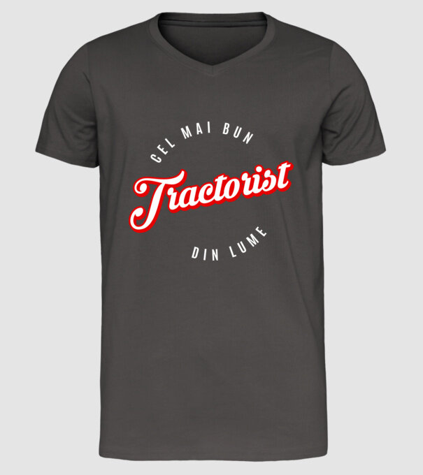 Cel mai bun TRACTORIST din lume model gri închis pe tricou