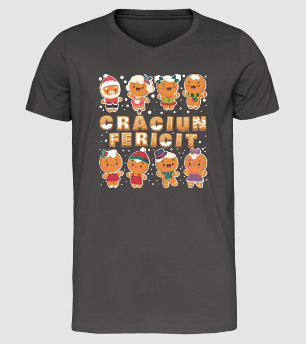 crăciun Fericit model gri închis pe tricou