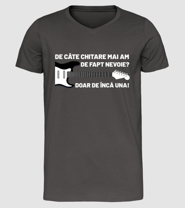 De câte chitare mai am de fapt nevoie? Doar de încă una model gri închis pe tricou