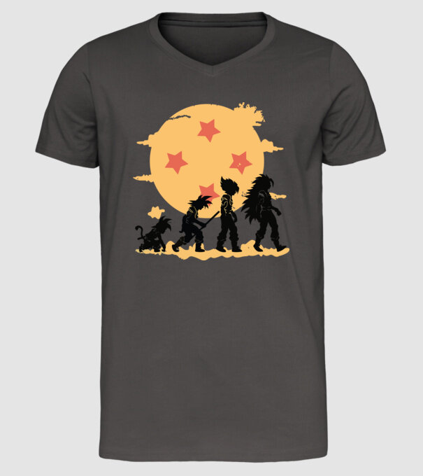 dragonball evolution model gri închis pe tricou